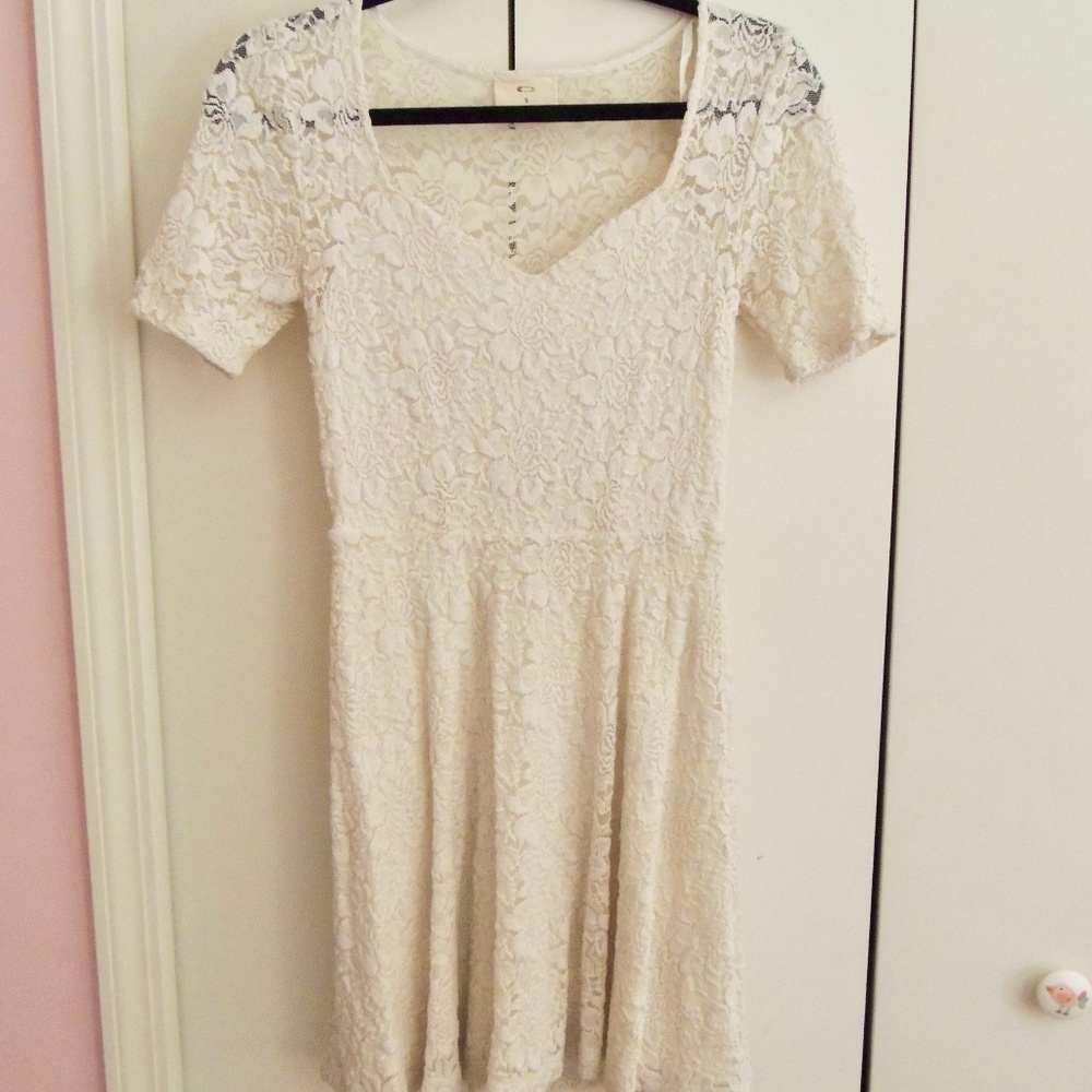 Urban Outfitters White/Eggshell Lace Dress